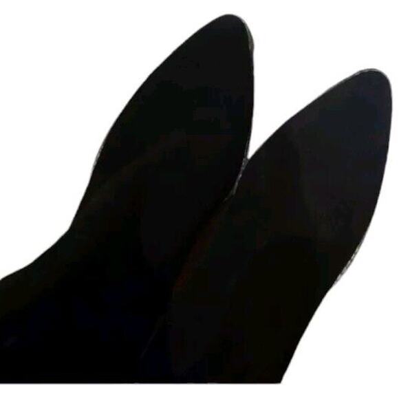 Crown Vintage Emira 2 black over the knee 3 in heel pointed toe boot, size 8.5 - Picture 4 of 6